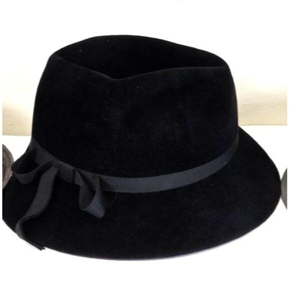 J.M. Fields Vintage Black Velour Peach Bloom Hat Women’s w/ Original Box 7½ 1950 main image 7